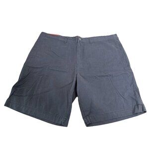 Merona Sz 46 Men Flat Front Navy Blue 10" Inseam Chino Shorts 100% Cotton NWT